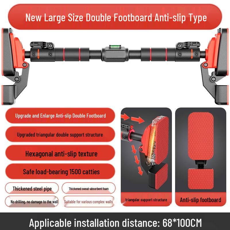 Bară de tracțiuni Zebian Îmbunătățită cu Suport Dublu, Fără Găurire