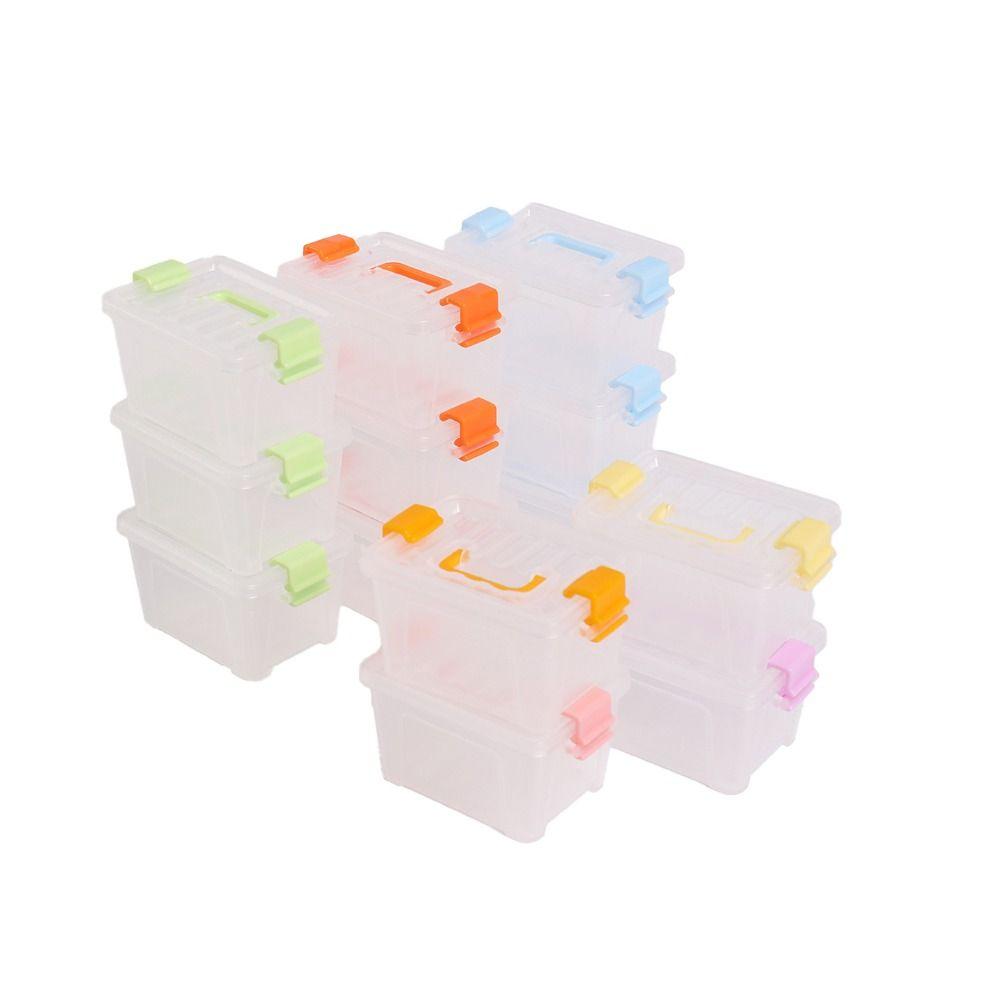 5pcs Nail Art Box Mini Storage Box Transparent Mini Storage Drawer Beading Storage Case  Desk