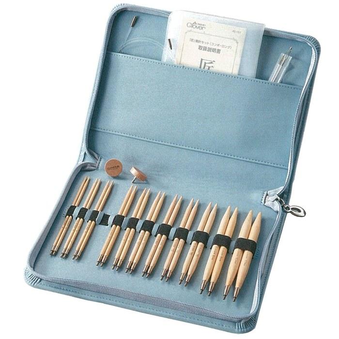 Clover Takumi Knitting Needle Set Combo Long 45-151 Blue US 2 to US 10.
