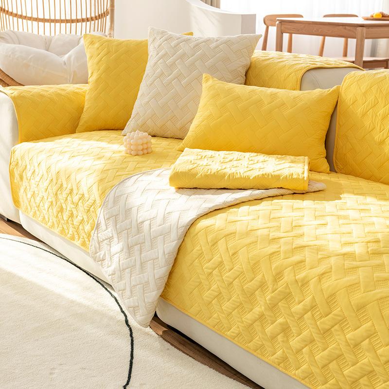 Modern Simple Light Luxury Sofa Cushion, Universal Non-slip Sofa Cover for All Seasons, Modern High-end Cushion Cover, Pure Cotton