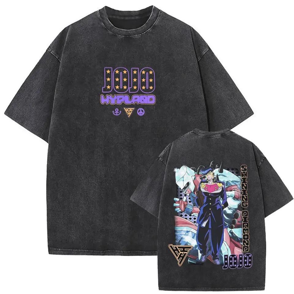Men'S And Women'S Bizarre Adventure Graphic T-Shirt Cotton Street Wash Clothing Casual Vintage T-Shirt Anime Gu