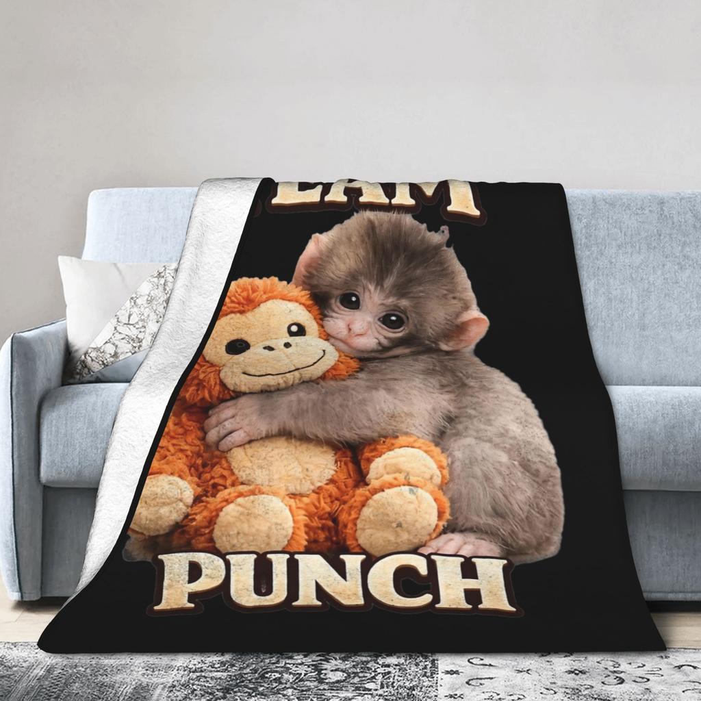 Lonely Punch Monkey Blankets Coral Fleece Plush All Season  Breathable Lightweight Throw Blankets for Bed Outdoor Bedding Throws
