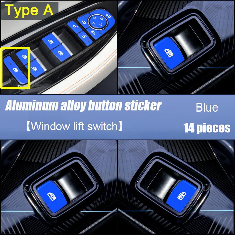 For BYD Seal  2024 Aluminum alloy button switch sticker gear shift panel Steering wheel Window lift Electric tailgate switch