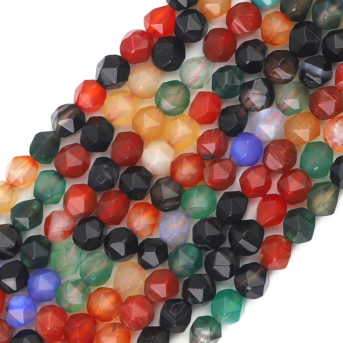 

Граненые бусины из натурального камня, свободные бусины для изготовления ювелирных изделий, браслет, ожерелье, серьги своими руками Colorful Agate 8mm 45pcs