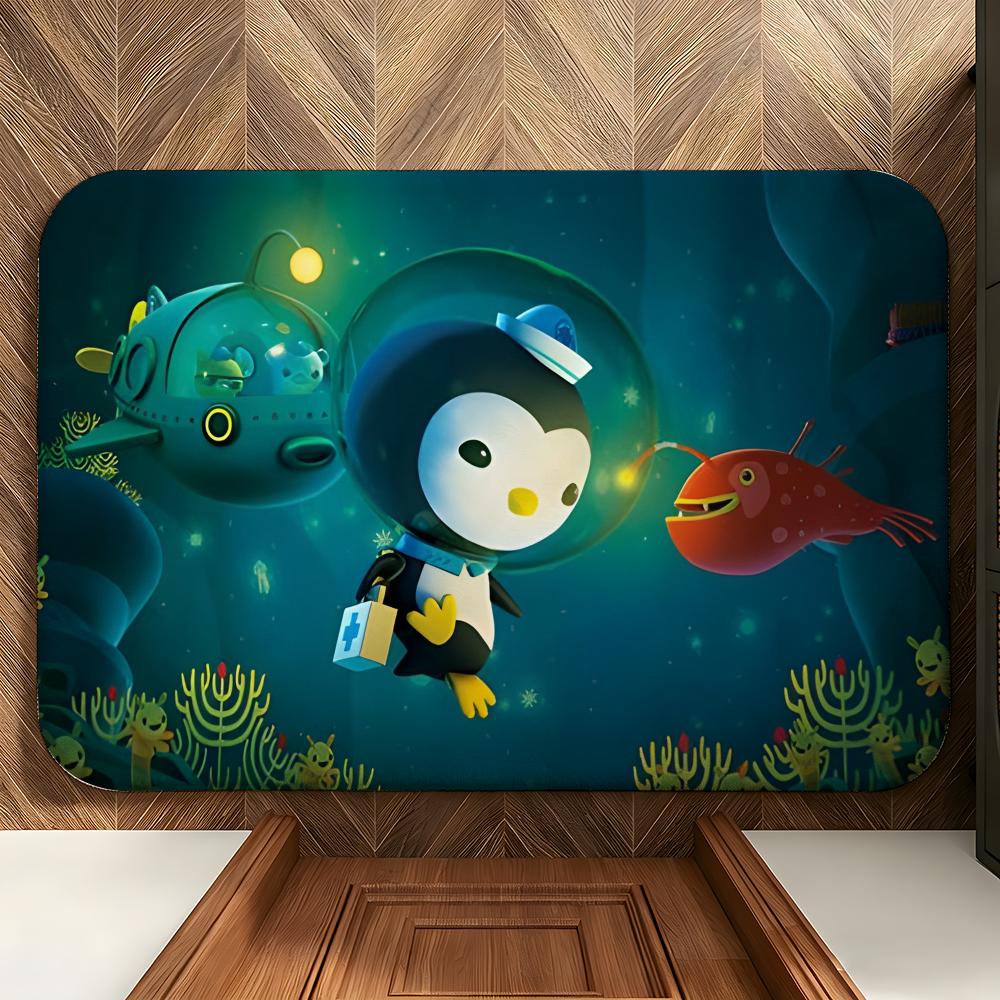 Cartoon T-The O-Octonauts Floor Mat Soft Flannel Entrance Door Mat Non Slip Absorbent Bathroom Bedroom Floor Rug