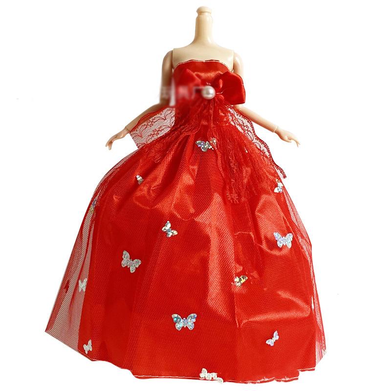30Cm Doll Clothing 1/6 Dress Up Doll Wedding Dresses Fashion Play House Princess Trailing Large Dresses For 1/6 Xinyi Fr Bb Doll