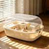 Double Layer Hamster Cage,Large Space VisibleSmall Animal Carrier Breathable Translucent PetTransport Box for Animal Transport