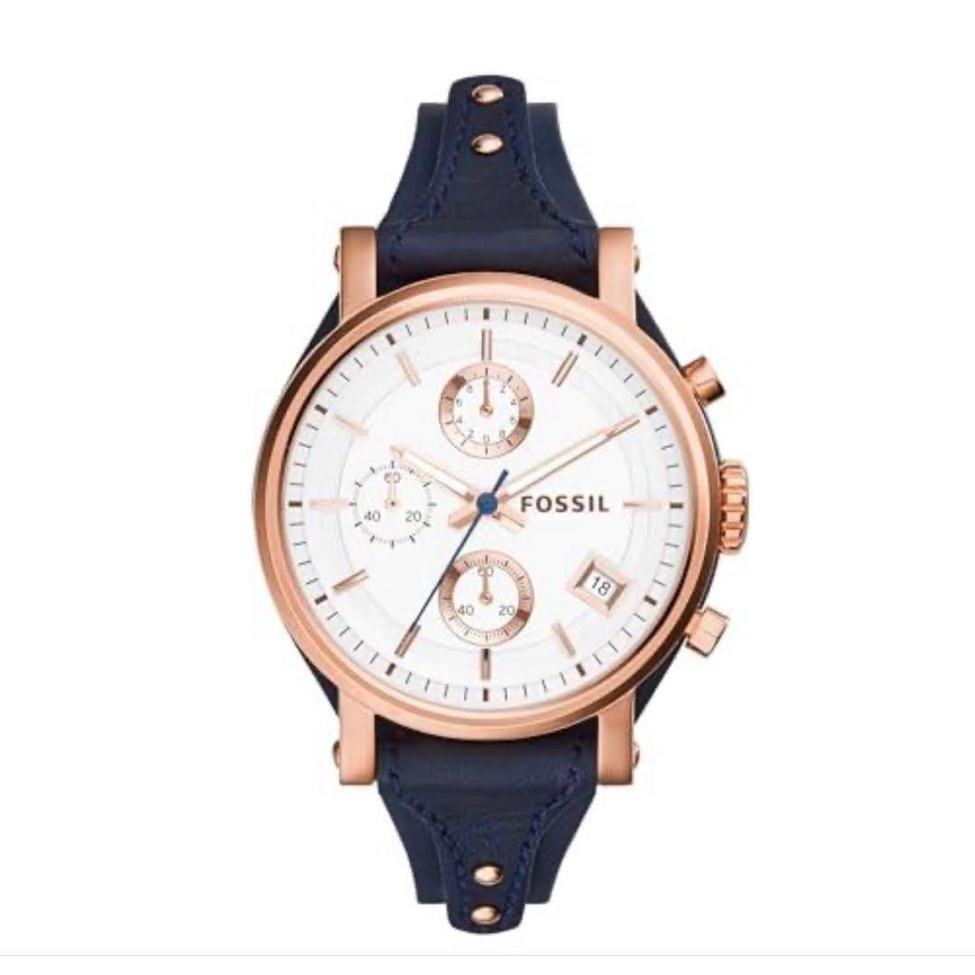 Used [New and unused] FOSSIL ladies watch body navy leather