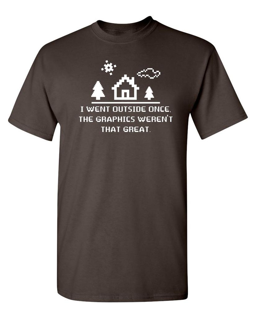 I Went Outside Once Adult Humor Graphic Novelty Sarcastic Funny T Shirt