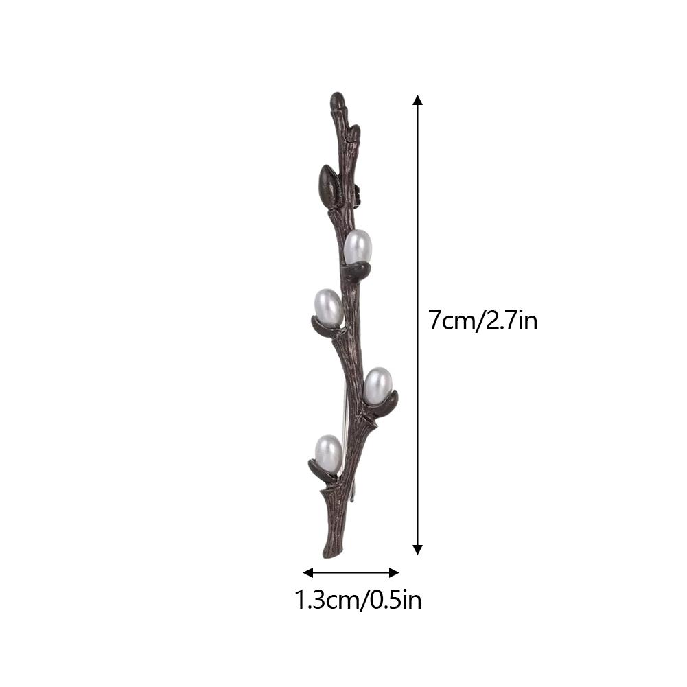 Pearl Willow Tree Branch Brooches For Women Unisex Beauty Charming Plants Flowers Party Casual Brooch Pins Gifts