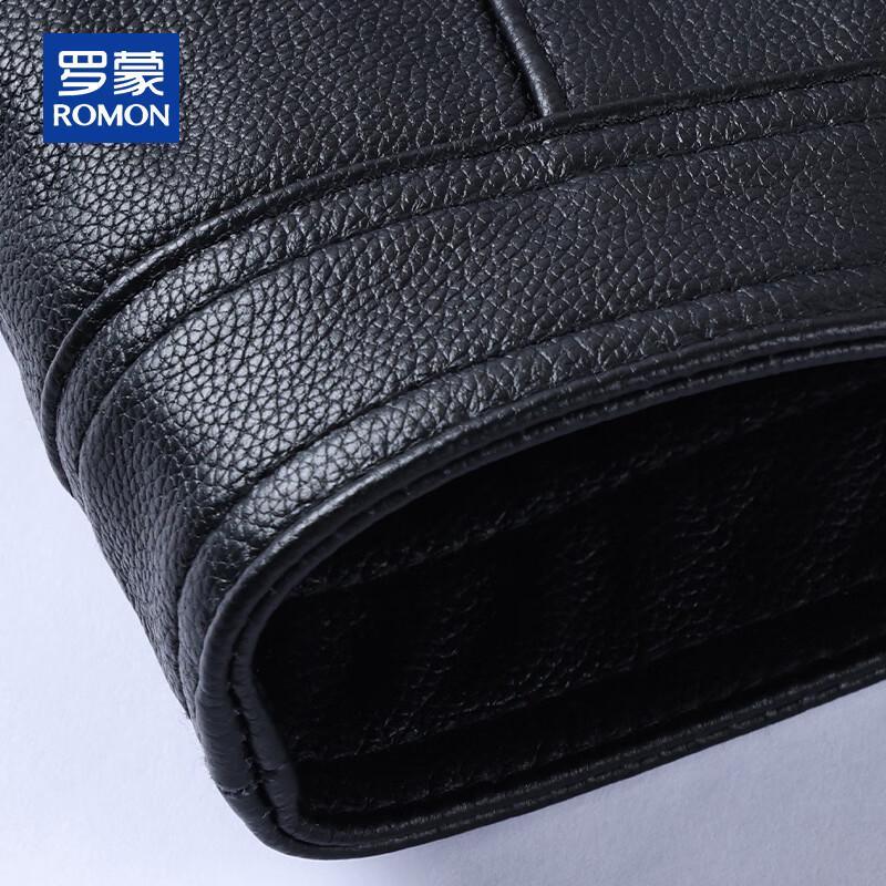 ROMON Men's Business Casual Thickened Cowhide Leather Jacket