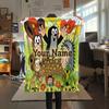 1PC Animal Friends Garden Custom Name Patterned Flannel Blanket Suitable For All Seasons For Home Decor Warmth And Comfort Gifts Holiday Present