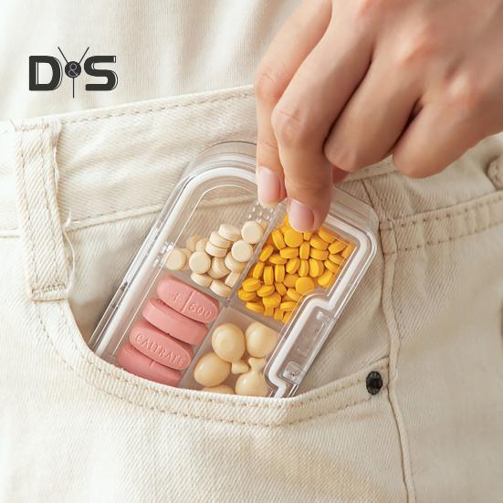 3 w 1 Przecinarka do tabletek Pudełko do przechowywania tabletek Odporne na wilgoć Przenośne Przezroczyste Wielofunkcyjne etui do przenoszenia tabletek