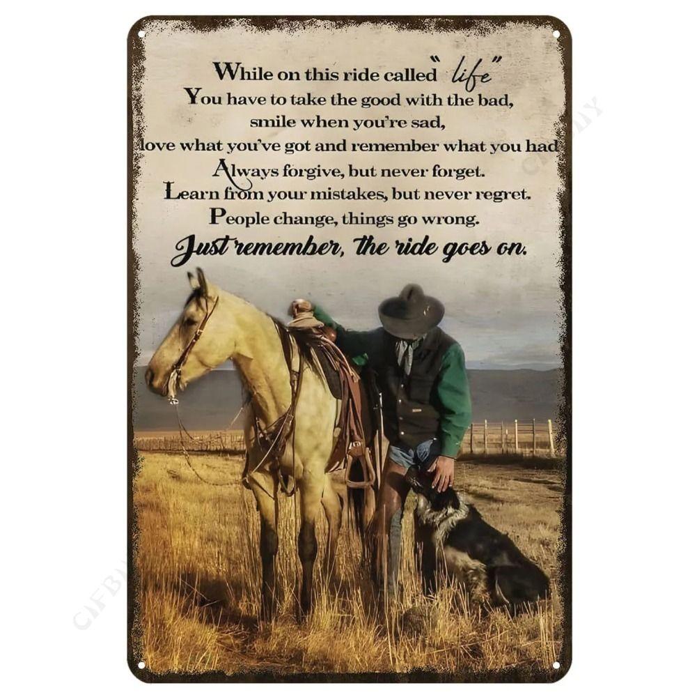 Wild West Cowboy Retro Metalen Blikbord Wanddecoratie 20x30cm