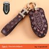 Women's High-End Cheetah CS10/CS9 Car Key Case - Classic Old Flower Design
