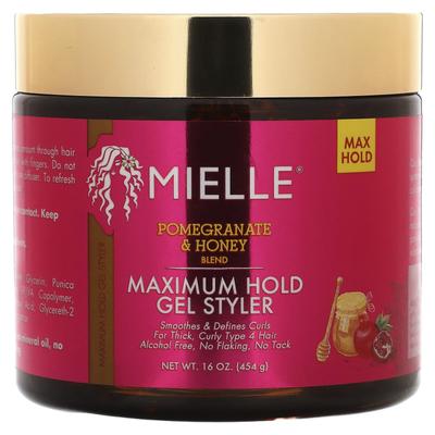 Mielle, Gel Styler, Maximum Hold, Pomegranate and Honey Blend, 16 Oz (454 G)