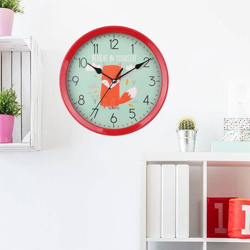 Super Silent Creative Wall Clock Cartoon Clock Wall Clock Cute Simple Home Living Room Children's Room Bedroom Wall Clock