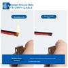 UL2468 Red-Black Ribbon Cable, 10A, White Print, 28/26/24 AWG Parallel Wire Power Cord.