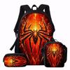3PCS Spider Print Backpack Set | Large Capacity Casual Backpack with Matching Clutch & Tote Bag, Perfect for Daily Use