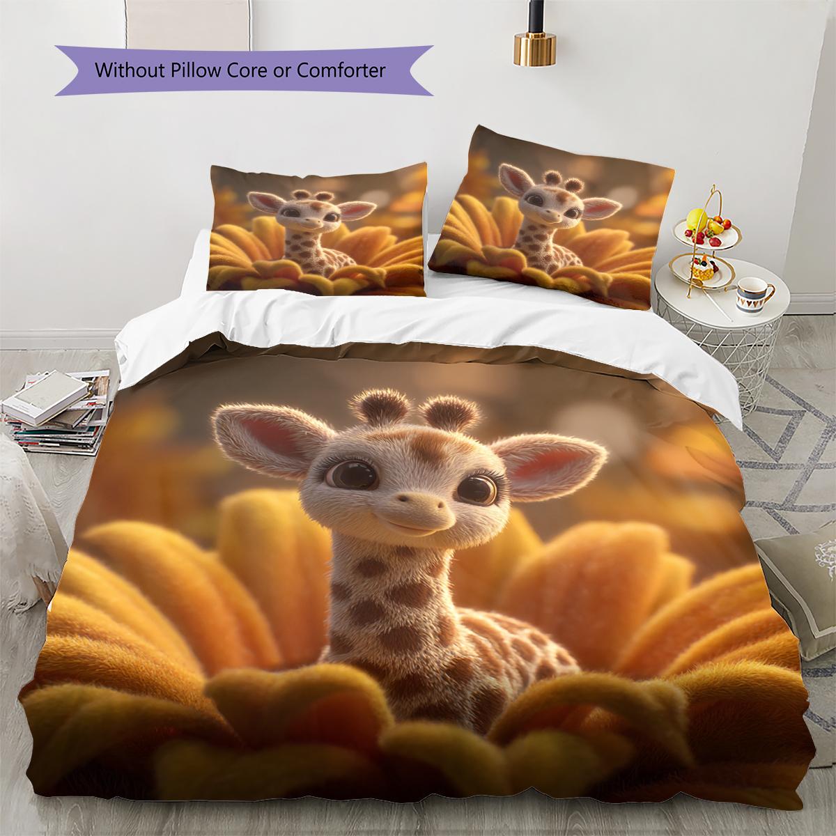 

Дитячий Плед-Ковдра Комплект Постільної Білизни Зворотний Бік Наволочка Домашній Декор Подарунок на День Народження (1 * підковдра + 2 * наволочка, без наповнювача) 135x200cm