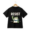 Resist Slogan Cartoon Frog Design T-Shirt - Protest and Streetwear Clothing