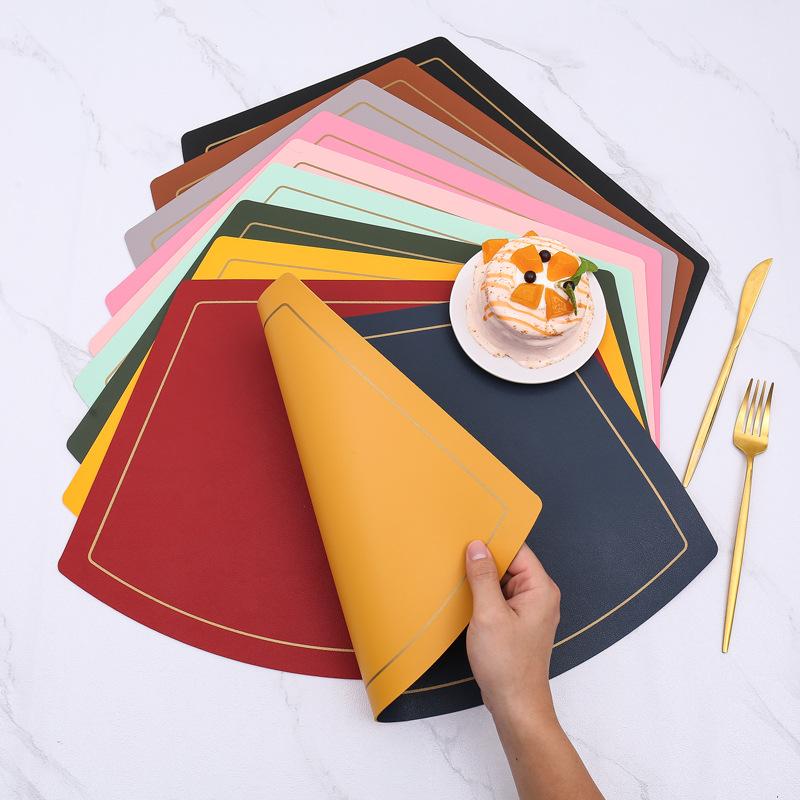 Round table fan-shaped western food mat waterproof and oil-proof table mat thermal insulation mat high temperature coaster bowl plate mat thermal