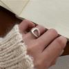 Panjbj   Copper Wide Smooth Ring For Women Girl Irregular Simple Fashion Adjustable Jewelry Gift Dropshipping