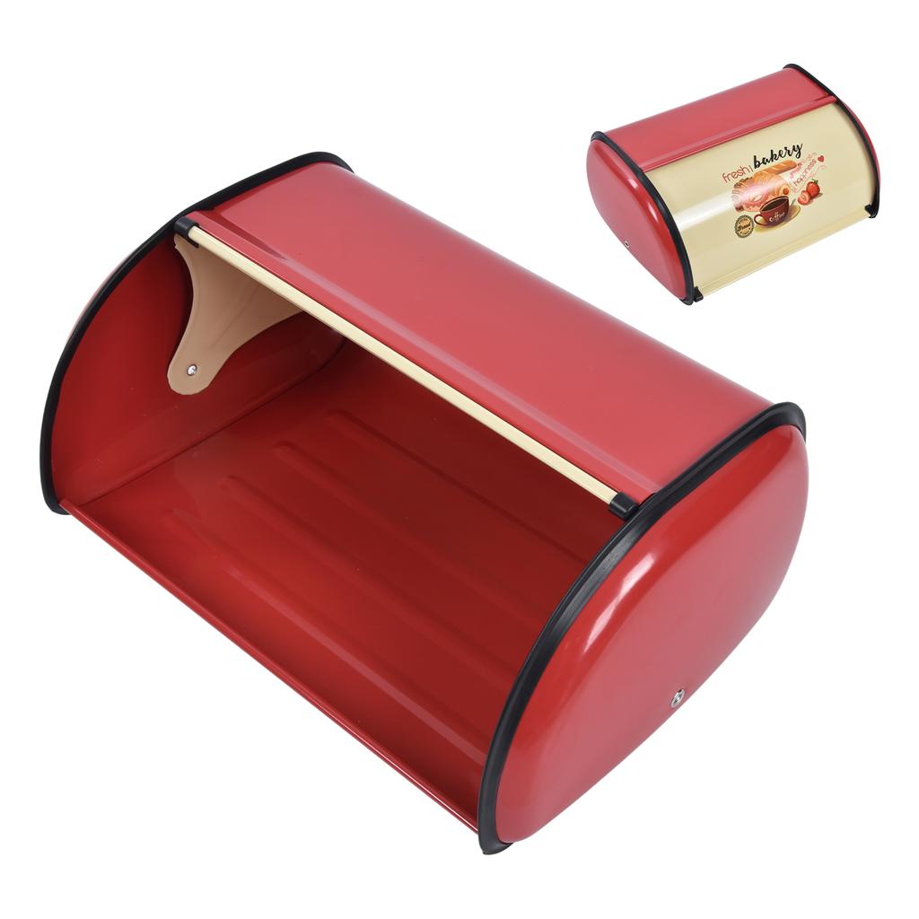 Metal Bread Box for Kitchen Countertop Large Capacity Bread Bin Holder Container with Roll Top