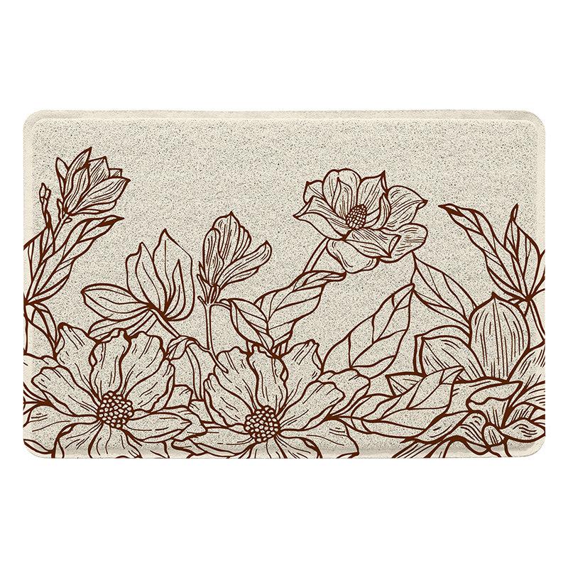 Nordische Blume Haushaltsfußmatten für Eingangstüren, Schmutzabweisende Drahtringe, Schmutzabstreifer für Eingangstüren, Staubentfernung, Rutschfeste Matten