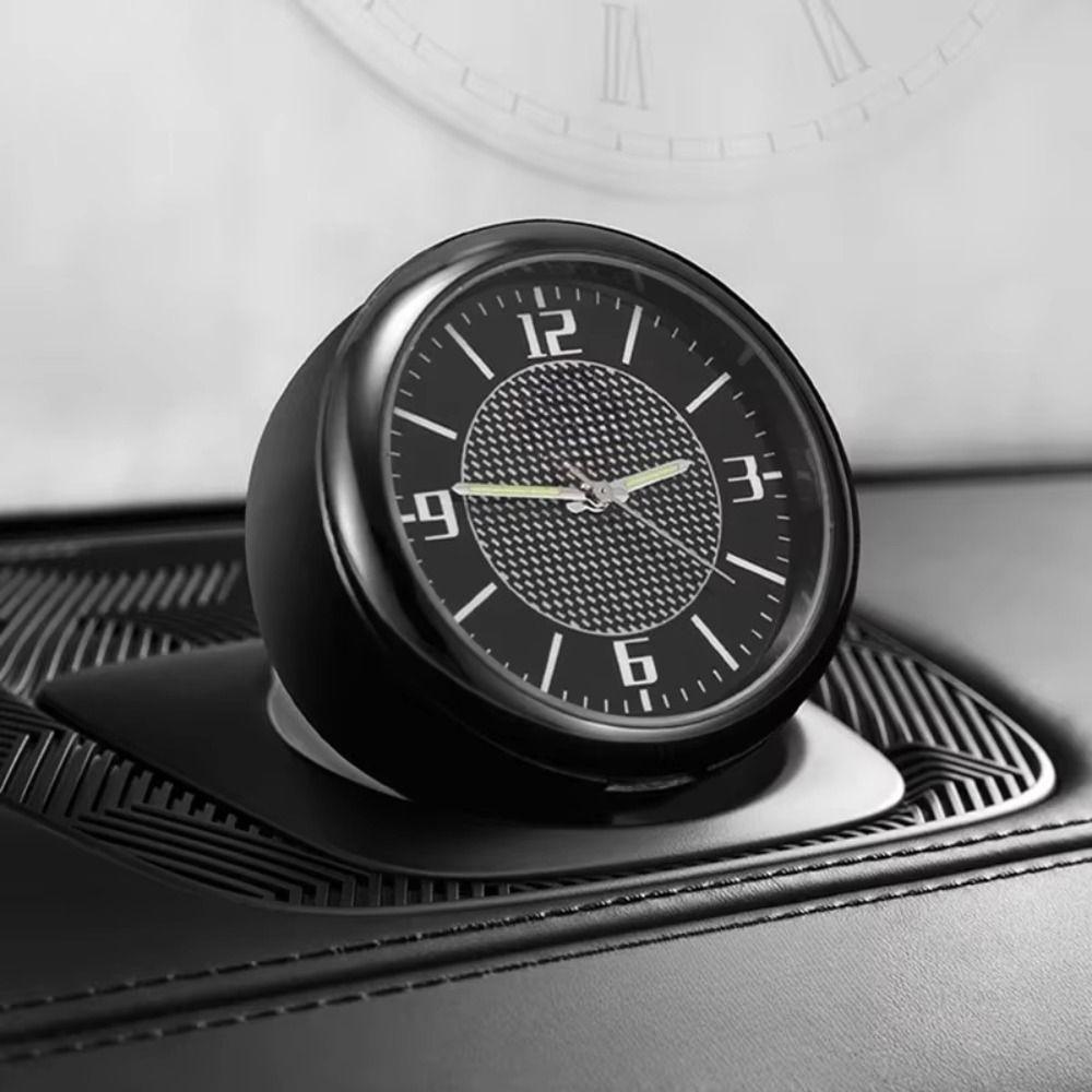 Mini velikost do auta Hodiny Kulatý design Quartzové hodiny Univerzální pasování Digitální hodinky Autopříslušenství