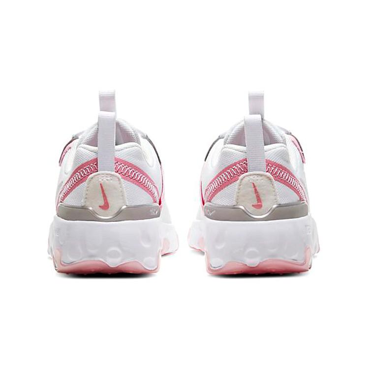 Nike React Element 55 Cushioning Slip Resistant Low top Kids' Running Shoes Pink White Children Aged 3 7 Years Old CK4082-102