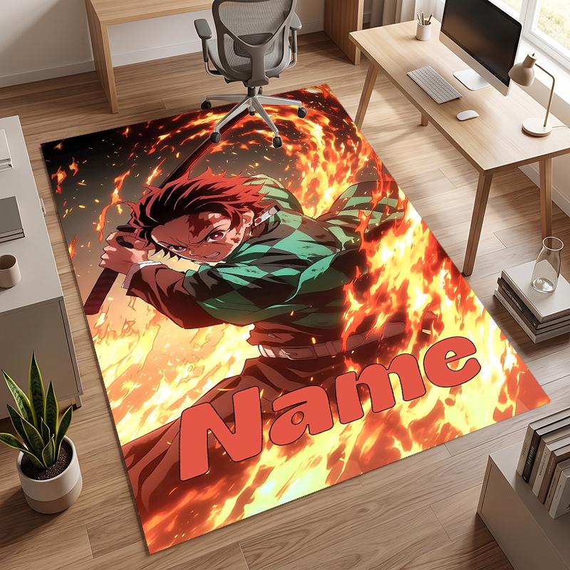 Tanjiro (5) Personalisierter Name Büro Teppich Stilvolle Dekoration für Wohnzimmer Schlafzimmer Küche