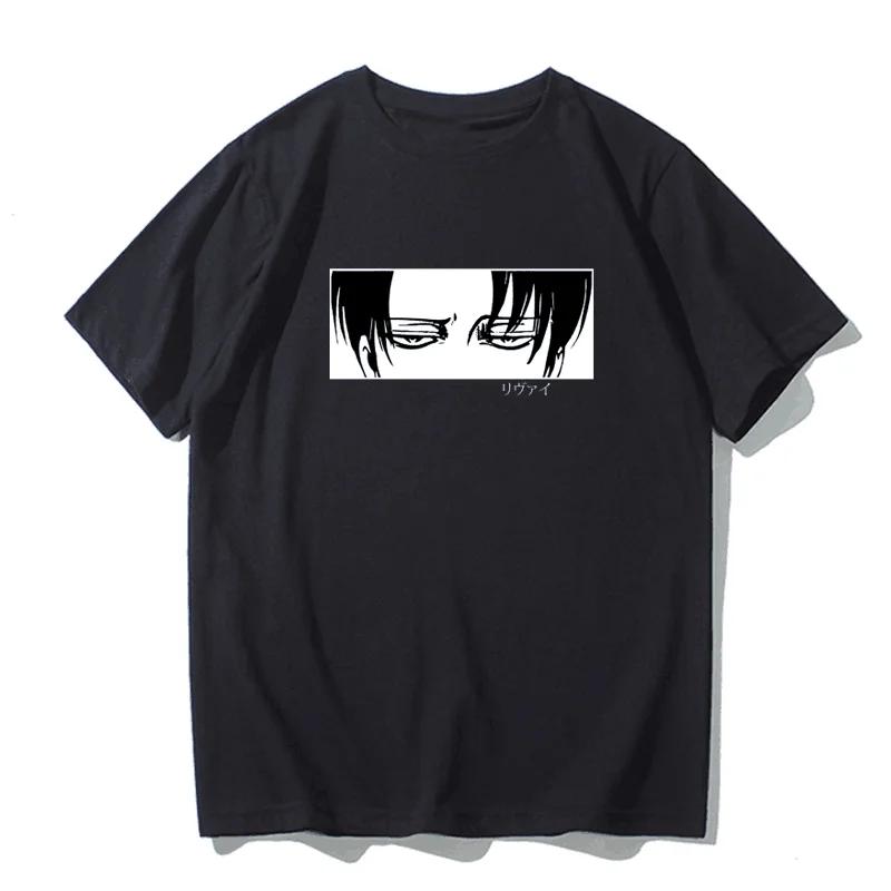 Japanese anime printed men's and women's shirt round neck loose short sleeve shirt Harajuku style Attack on Giant Y2k clothing