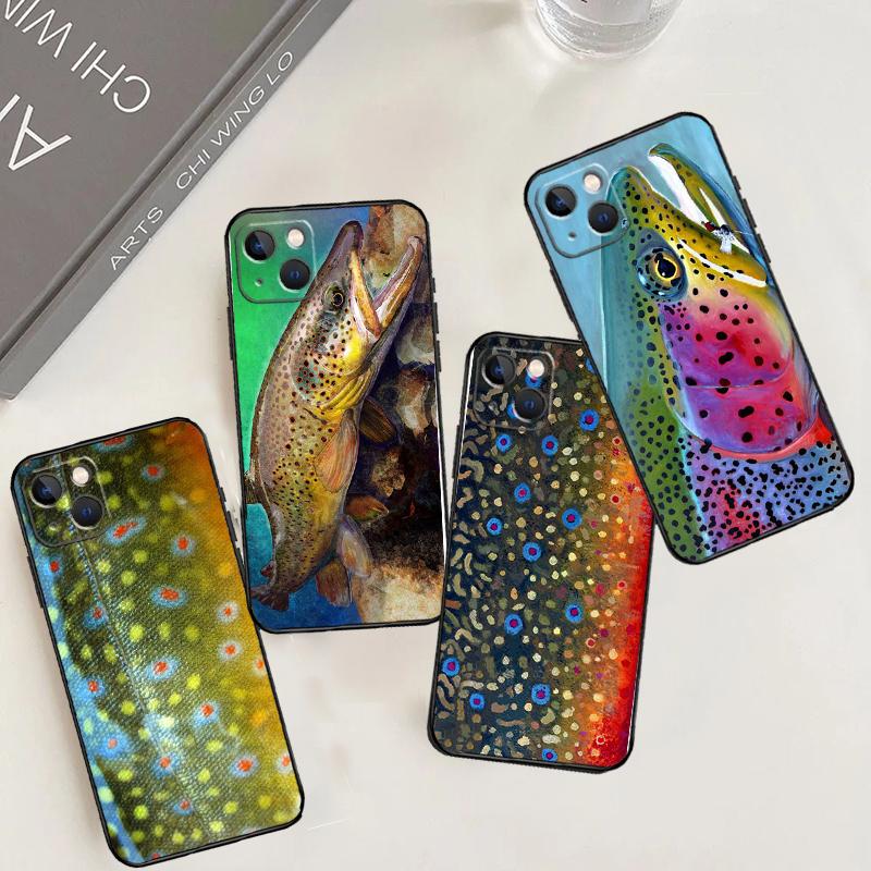 Brown Trout Fly Fishing Phone Case For iPhone 17 Pro Max 16 15 14 13 12 11 Pro Max Plus 12 13 Mini 16e 17 Air Cover