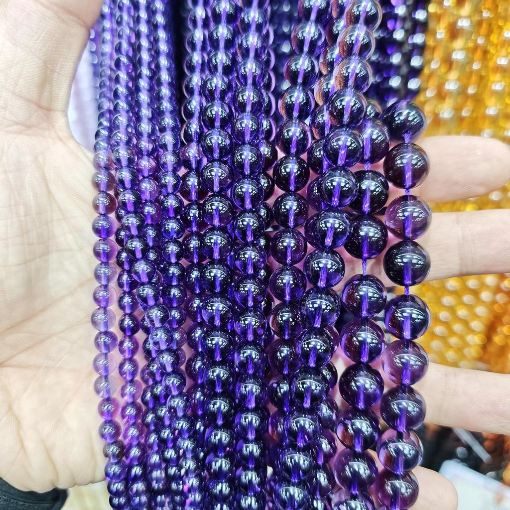 Purple Series Amethyst & Super Seven Crystal Beads: Round, Natural Stone, DIY Jewelry Accessories