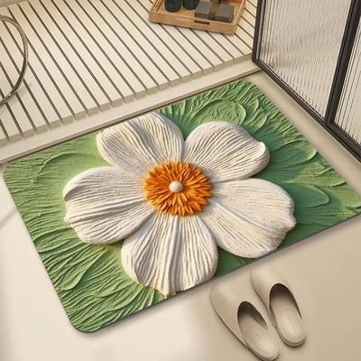 National Tide Gypsum Grain Flowers Entry Foot Mat Home Small Flower Bathroom Door Absorbent Mat National Air Door Mat