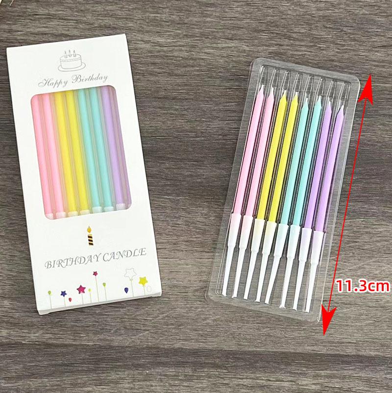 Smokeless Gold & Multicolored Spiral Birthday Cake Candles - Long Stem, Pencil Thin, Individually Boxed, Rainbow Design