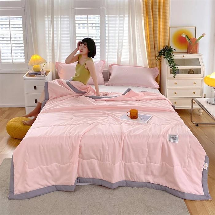 

Простое одеяло из хлопка класса А, машинная стирка, одеяло для кондиционирования воздуха, одеяло Ся Лян, летнее тонкое одеяло для студенческого общежития 150x200cm 1pcs