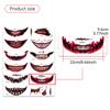 Halloween Temporary Tattoo Stickers Waterproof Horror Lips DIY Stickers Big Mouth Fake Tattoos Scar Special Facial Funny Makeup