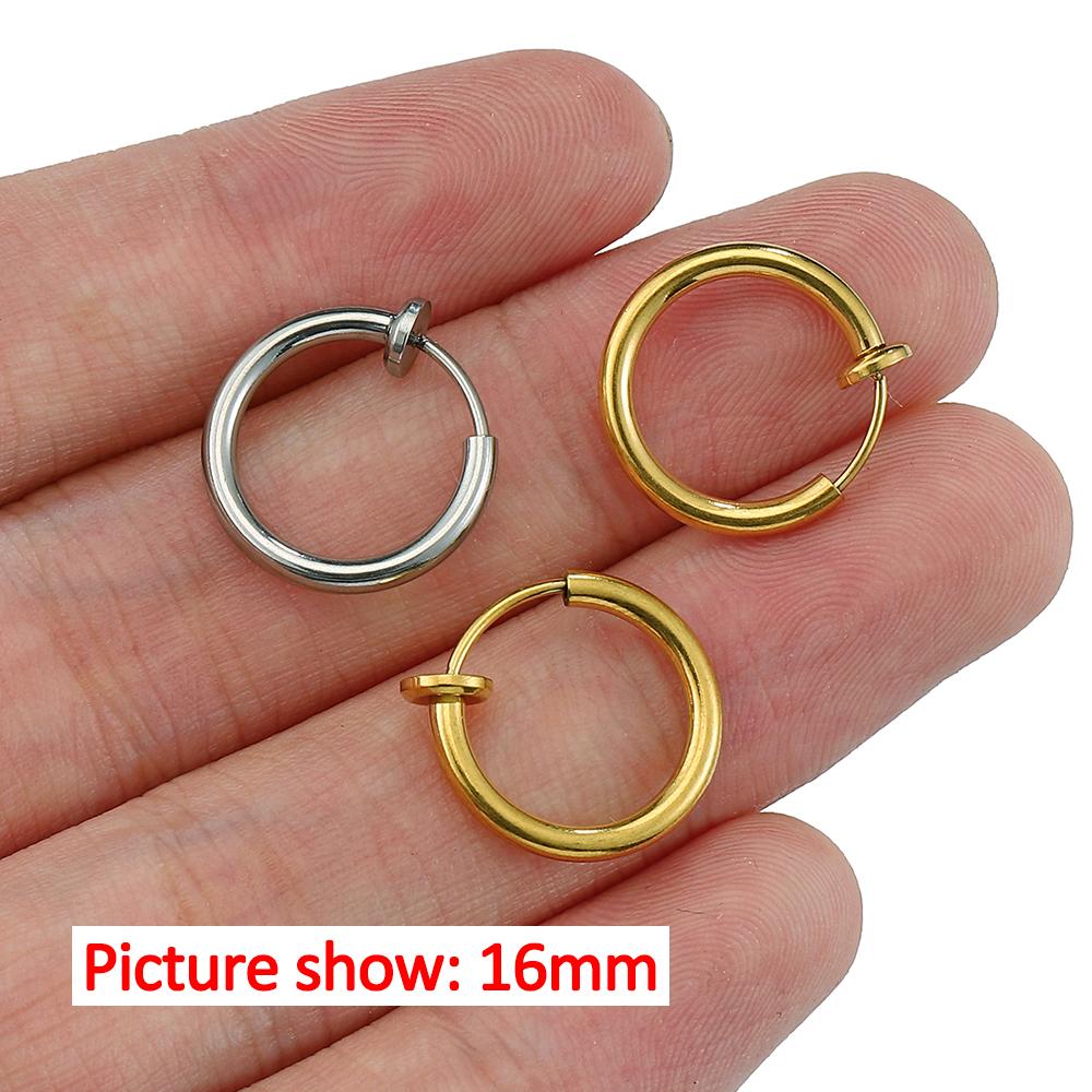 10pcs 2pcs Stainless Steel Retractable Clip On Ear Clip Hoop Non Piercing Round Earring Clips for Women Jewelry Making DIY
