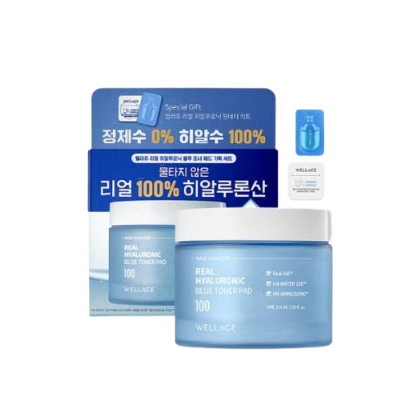 

Wellage Real Hyaluronic Blue Toner Pad Набор 70 штук (+ Набор на 1 день)