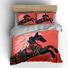 Black horse, floral accents. Bedding sets Duvet cover sets Duvet covers Pillowcases(1* Duvet Cover 2* Pillowcases without duvet insert)
