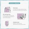 WOSTU Argent Sterling 925 Perles en Verre Rose Breloque Papillon Transparent Convient Femmes Bracelets Originaux Bijoux DIY