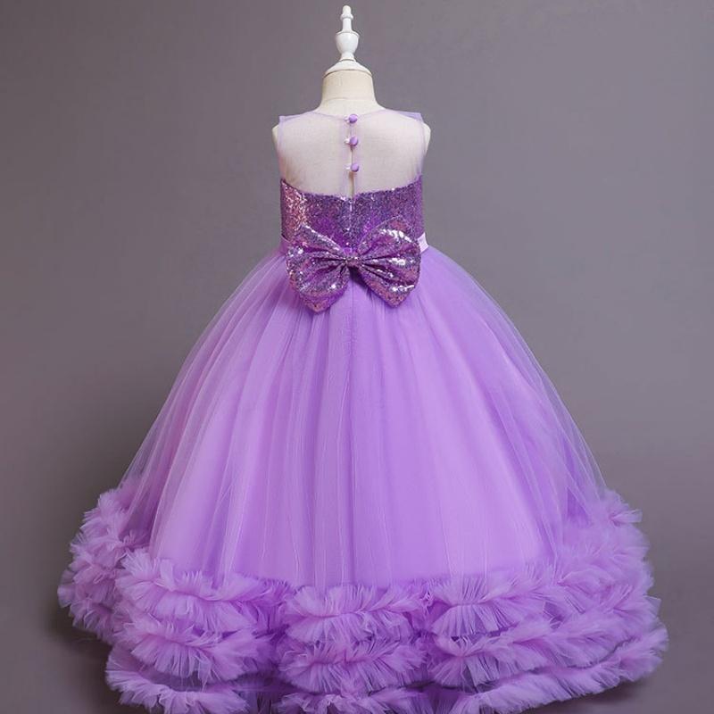 Baby Girls Flower Princess Lace Ball Gown Party Long Dress For Brithday Wedding Teenager Kids Christmas Dresses Children Clothes