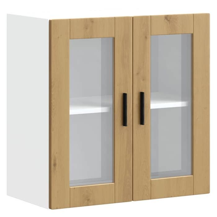 VidaXL Kitchen Wall Cabinet Glass Door Porto Artisan Oak 854156