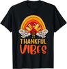 Thankful Vibes Turkey Retro Groovy Thanksgiving Rainbow Gift Unisex T-Shirt