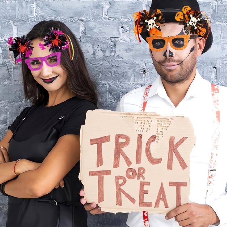 Festive Glasses Halloween Glittered Glasses Photo Props for Kids Teens Adult