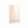 CHANEL color block letter logo design wool wool scarf women's pink