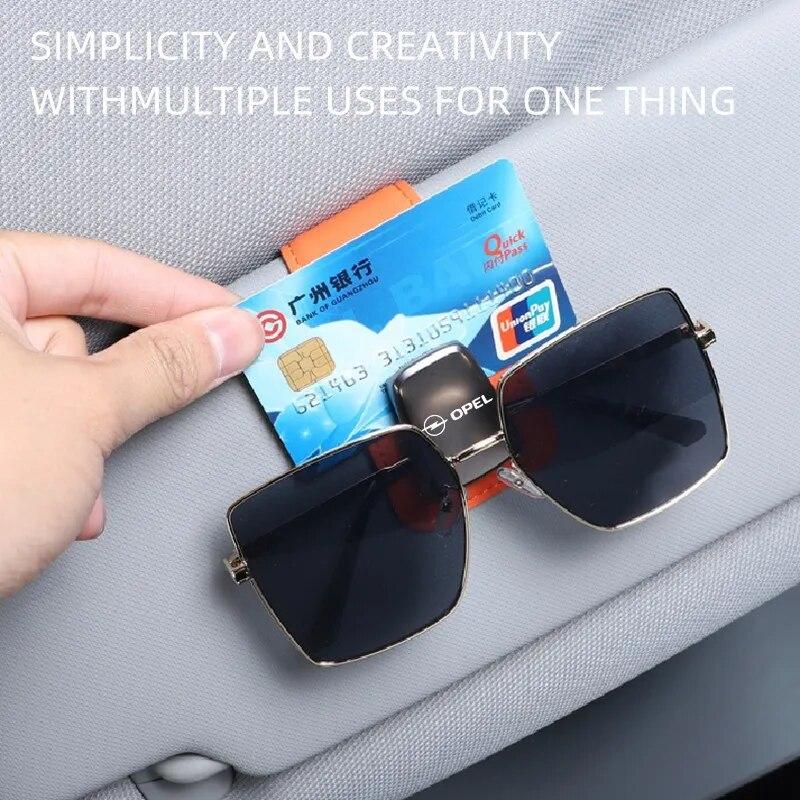 Car Sun Visor Glasses Holder Sunglasses Clip Card Ticket Holder Interior For Opel Insignia Astra J H G Corsa Zafira Accessories