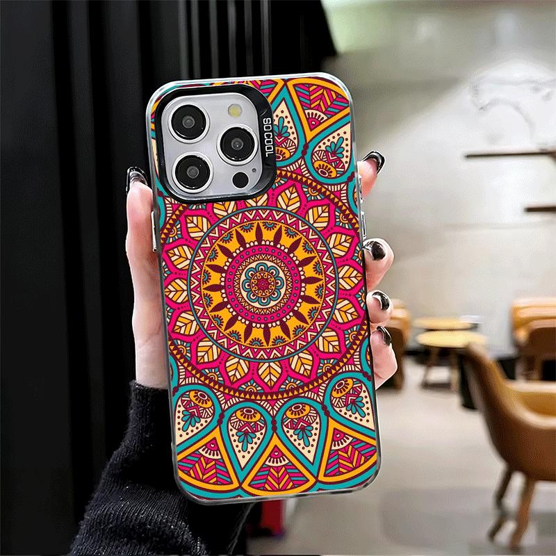Mandala Style Pattern Shockproof Phone Case for iPhone 17 Air 16 16E 15 Pro Max 14 Plus 13 Mini 12 Back Cover Anti Fall Fundas